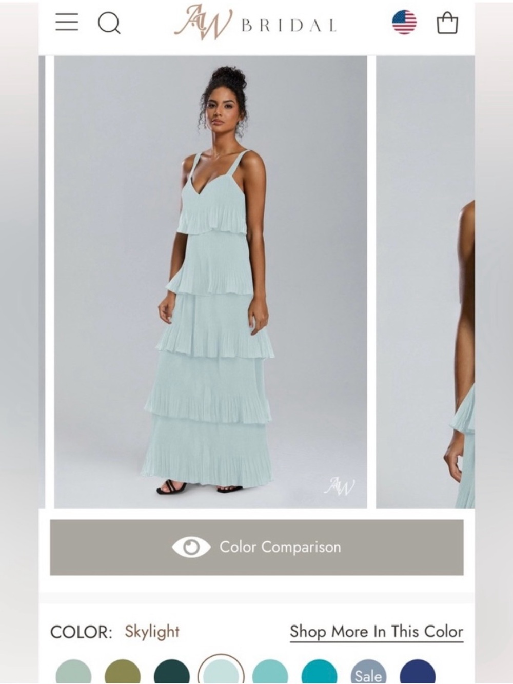 AW Bridal Skylight Tiered
Maxi Dress